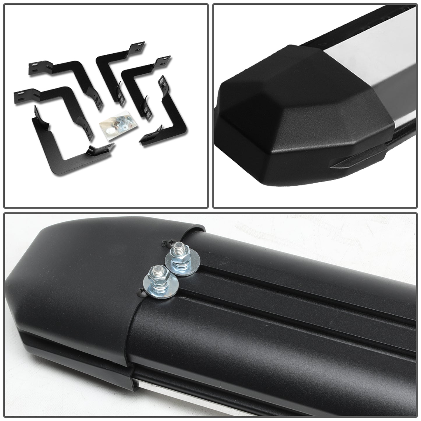 ESTRIBOS 5" - EXTRUDED STEP BOARD - STRAIGHT - 04-18 NISSAN TITAN - CREW CAB - METALLIC / BLACK