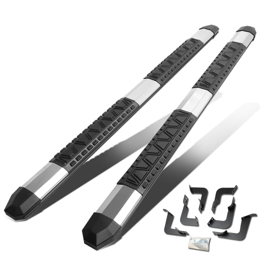 ESTRIBOS 5" - EXTRUDED STEP BOARD - STRAIGHT - 07-18 TOYOTA TUNDRA - CREW CAB- METALLIC / BLACK