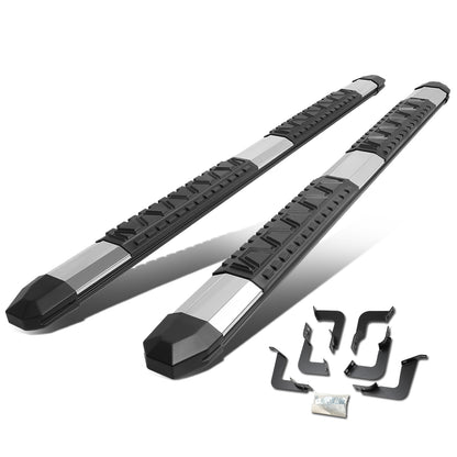 ESTRIBOS 5" - EXTRUDED STEP BOARD - STRAIGHT - 07-18 TOYOTA TUNDRA - CREW CAB- METALLIC / BLACK