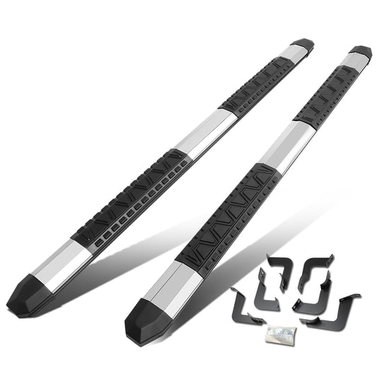 ESTRIBOS 5" - EXTRUDED STEP BOARD - STRAIGHT - 07-18 TOYOTA TUNDRA - CREW MAX - METALLIC / BLACK