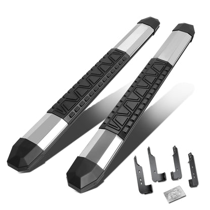 ESTRIBOS 5" - EXTRUDED STEP BOARD - STRAIGHT - 07-18 CHEVY SILVERADO 1500, GMC SIERRA 1500 / 07-19 CHEVY SILVERADO 2500HD, 3500HD, GMC SIERRA 2500HD, 3500HD - STANDARD CAB - METALLIC / BLACK