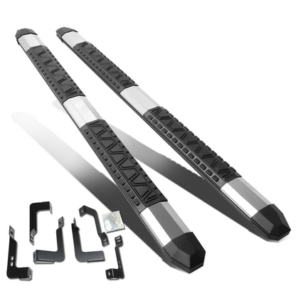 ESTRIBOS 5" - EXTRUDED STEP BOARD - STRAIGHT - 07-18 CHEVY SILVERADO 1500, GMC SIERRA 1500 / 07-19 CHEVY SILVERADO 2500HD, 3500HD, GMC SIERRA 2500HD, 3500HD - EXTENDED CAB - METALLIC / BLACK