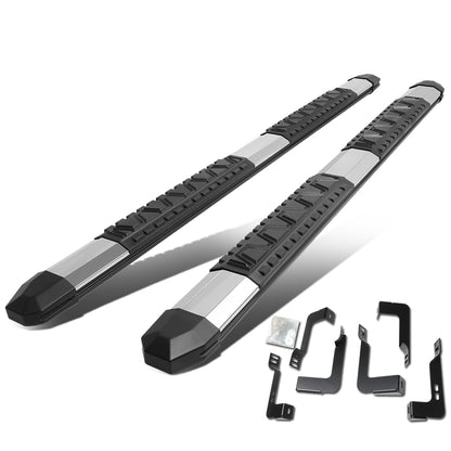 ESTRIBOS 5" - EXTRUDED STEP BOARD - STRAIGHT - 07-18 CHEVY SILVERADO 1500, GMC SIERRA 1500 / 07-19 CHEVY SILVERADO 2500HD, 3500HD, GMC SIERRA 2500HD, 3500HD - EXTENDED CAB - METALLIC / BLACK