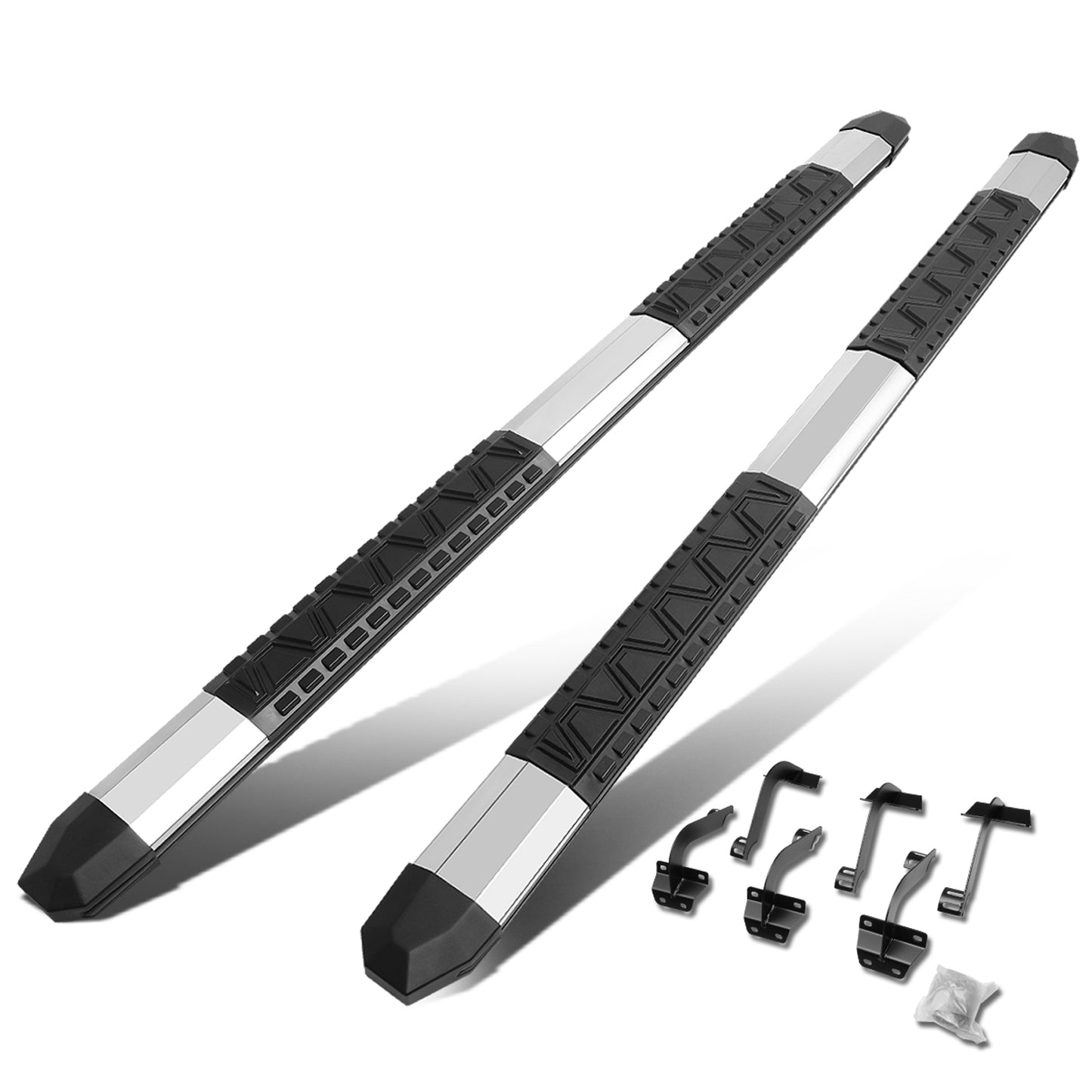 ESTRIBOS 5" - EXTRUDED STEP BOARD - STRAIGHT - 15-18 FORD F-150 - CREW CAB - METALLIC / BLACK