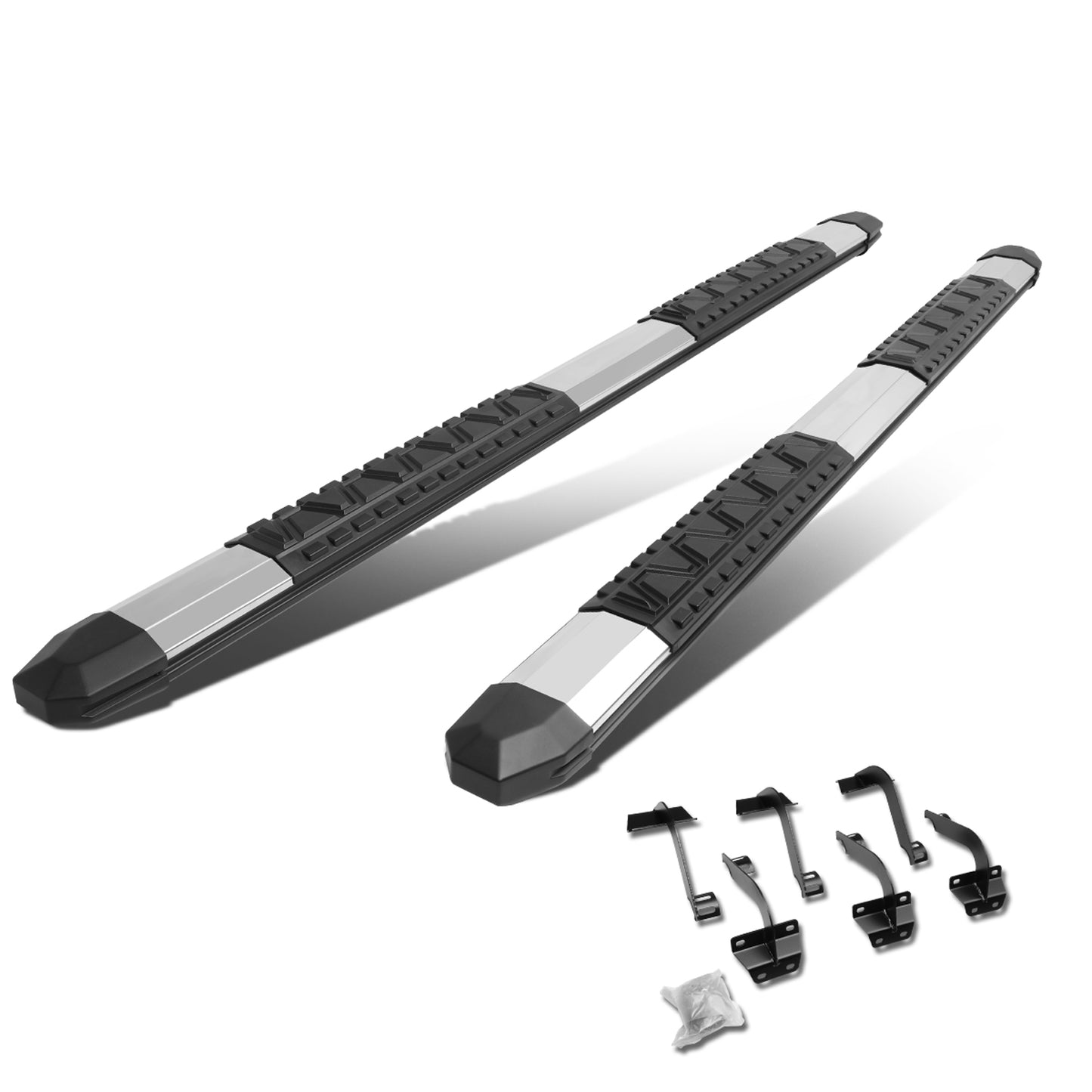 ESTRIBOS 5" - EXTRUDED STEP BOARD - STRAIGHT - 15-18 FORD F-150 - CREW CAB - METALLIC / BLACK