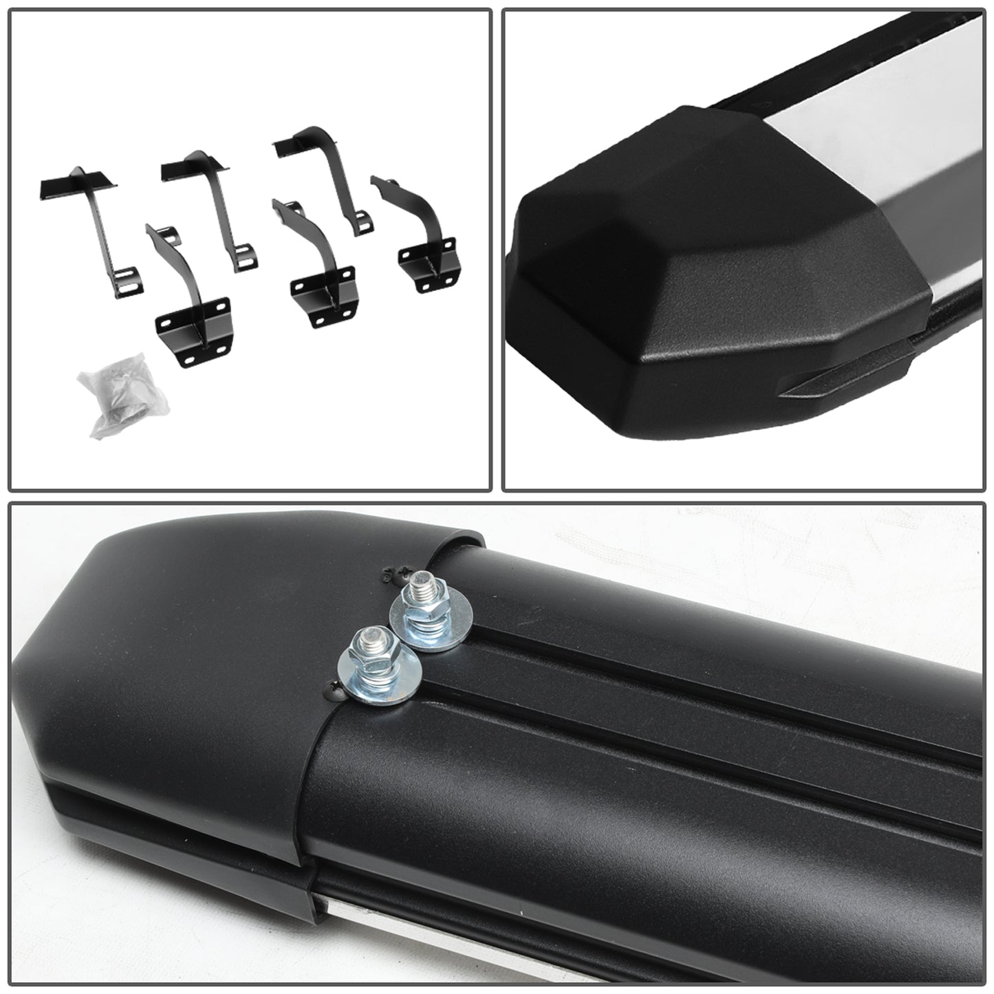 ESTRIBOS 5" - EXTRUDED STEP BOARD - STRAIGHT - 15-18 FORD F-150 - CREW CAB - METALLIC / BLACK