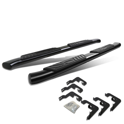 ESTRIBOS 5" - OVAL - 45 DEG - 07-19 CHEVY SILVERADO 1500, GMC SIERRA 1500 / 07-19 GMC SIERRA 2500HD 3500HD - EXTENDED CABS ONLY - BLACK