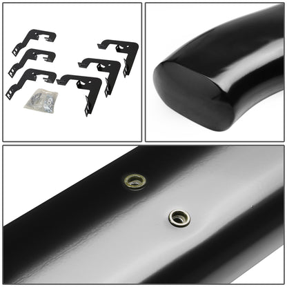 ESTRIBOS 5" - OVAL - 45 DEG - 07-19 CHEVY SILVERADO 1500, GMC SIERRA 1500 / 07-19 GMC SIERRA 2500HD 3500HD - EXTENDED CABS ONLY - BLACK