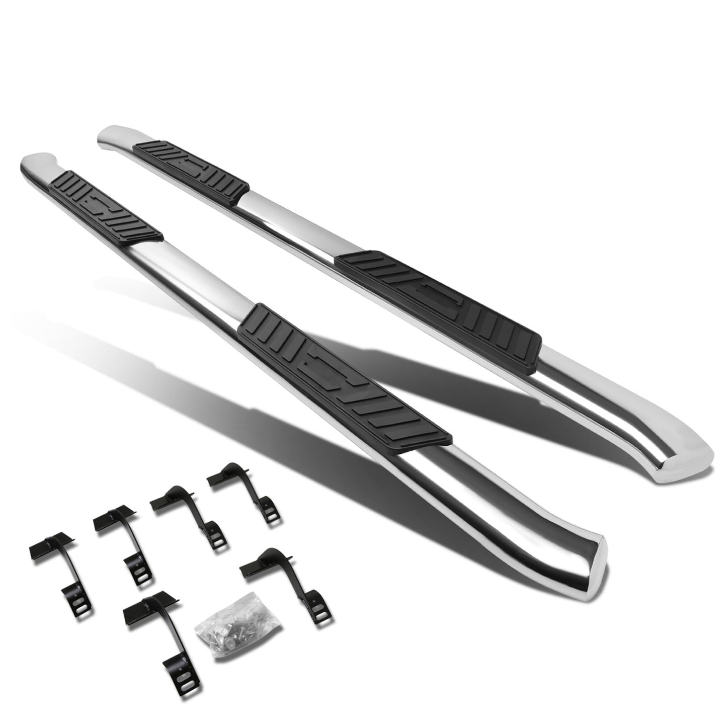 ESTRIBOS 5" - OVAL - 45 DEG - 15-16 FORD F-150 - SUPER CREW - SILVER