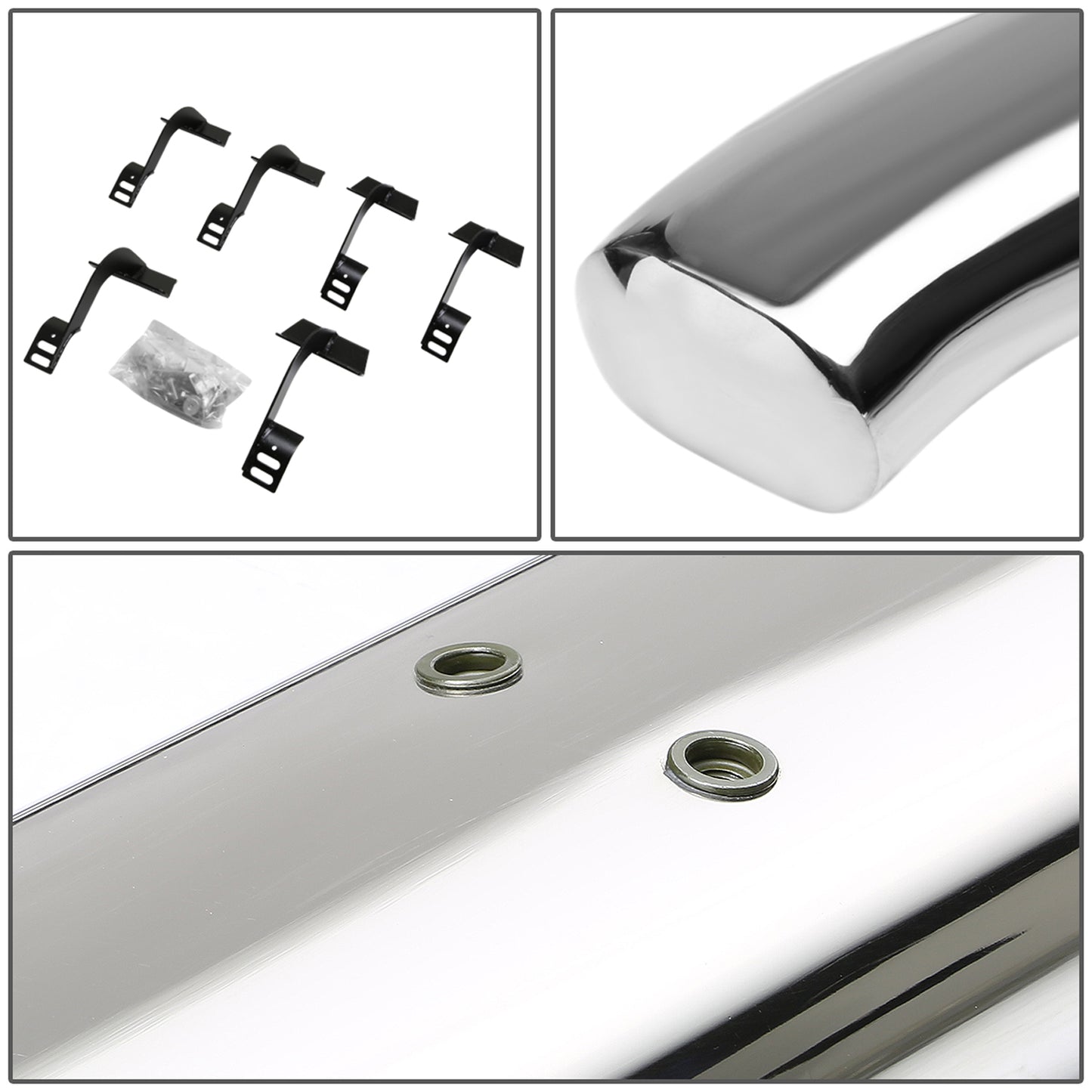 ESTRIBOS 5" - OVAL - 45 DEG - 15-16 FORD F-150 - SUPER CREW - SILVER