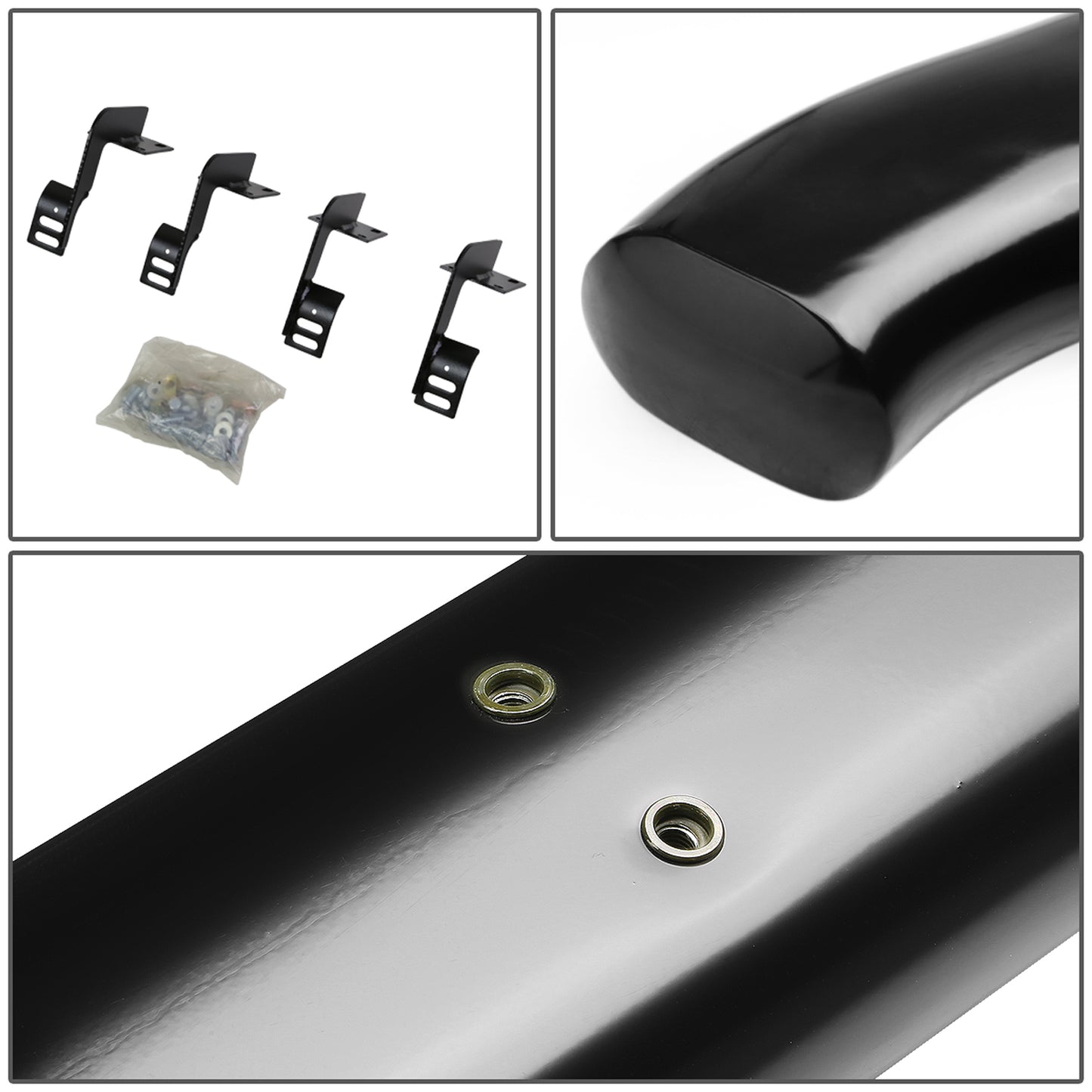 ESTRIBOS 5" - OVAL - 45 DEG - 99-16 FORD F-250, F-350 SUPER DUTY - SUPER CAB - BLACK