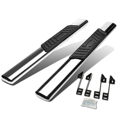 ESTRIBOS 5" - OVAL - STRAIGHT - 99-16 CHEVY SILVERADO 1500, 2500, 3500, GMC SIERRA 1500, 2500, 3500 - REGULAR CAB - SILVER