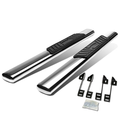 ESTRIBOS 5" - OVAL - STRAIGHT - 99-16 CHEVY SILVERADO 1500, 2500, 3500, GMC SIERRA 1500, 2500, 3500 - REGULAR CAB - SILVER