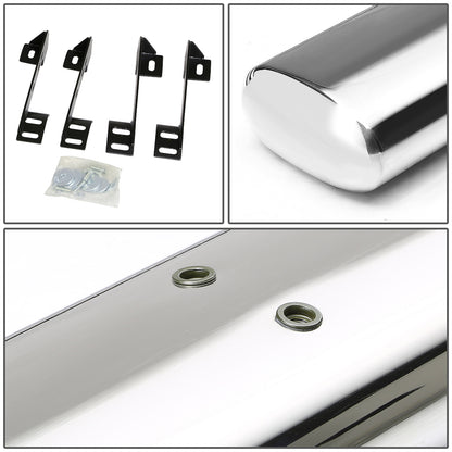 ESTRIBOS 5" - OVAL - STRAIGHT - 99-16 CHEVY SILVERADO 1500, 2500, 3500, GMC SIERRA 1500, 2500, 3500 - REGULAR CAB - SILVER