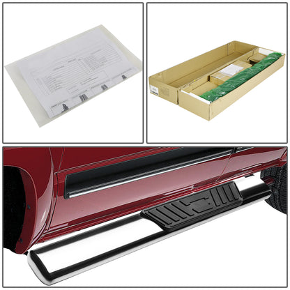 ESTRIBOS 5" - OVAL - STRAIGHT - 99-16 CHEVY SILVERADO 1500, 2500, 3500, GMC SIERRA 1500, 2500, 3500 - REGULAR CAB - SILVER