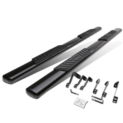 ESTRIBOS 5" - OVAL - STRAIGHT - 99-16 CHEVY SILVERADO 1500, 2500, 3500, GMC SIERRA 1500, 2500, 3500 - EXTENDED CAB - BLACK