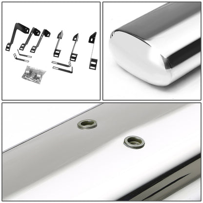 ESTRIBOS 5" - OVAL - STRAIGHT - 99-16 CHEVY SILVERADO 1500, 2500, 3500, GMC SIERRA 1500, 2500, 3500 - EXTENDED CAB - SILVER