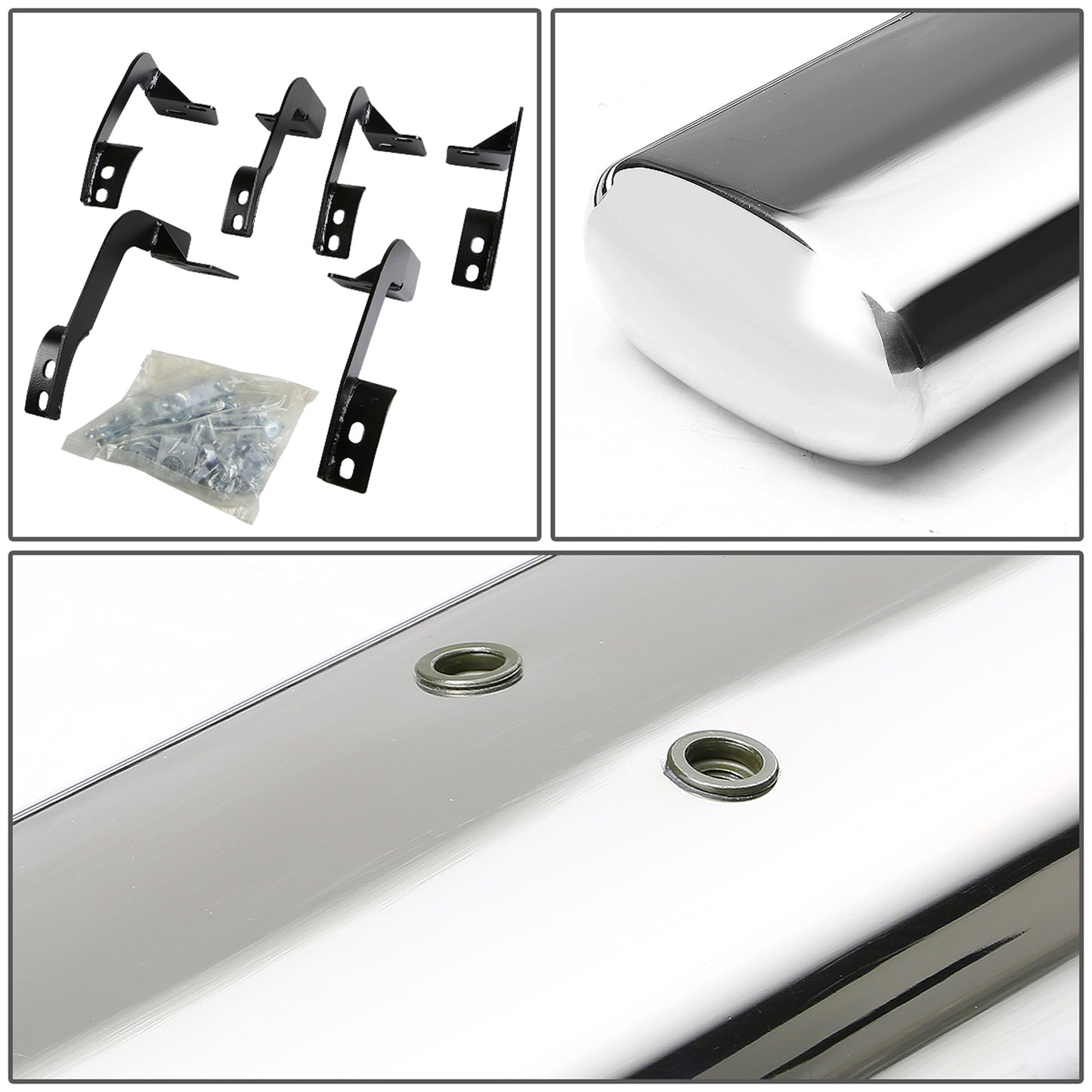 ESTRIBOS 5" - OVAL - STRAIGHT - 11-16 RAM 1500, 2500, 3500 / 2010 DODGE RAM 2500, 3500 / 09-10 DODGE RAM 1500 - CREW CAB - SILVER