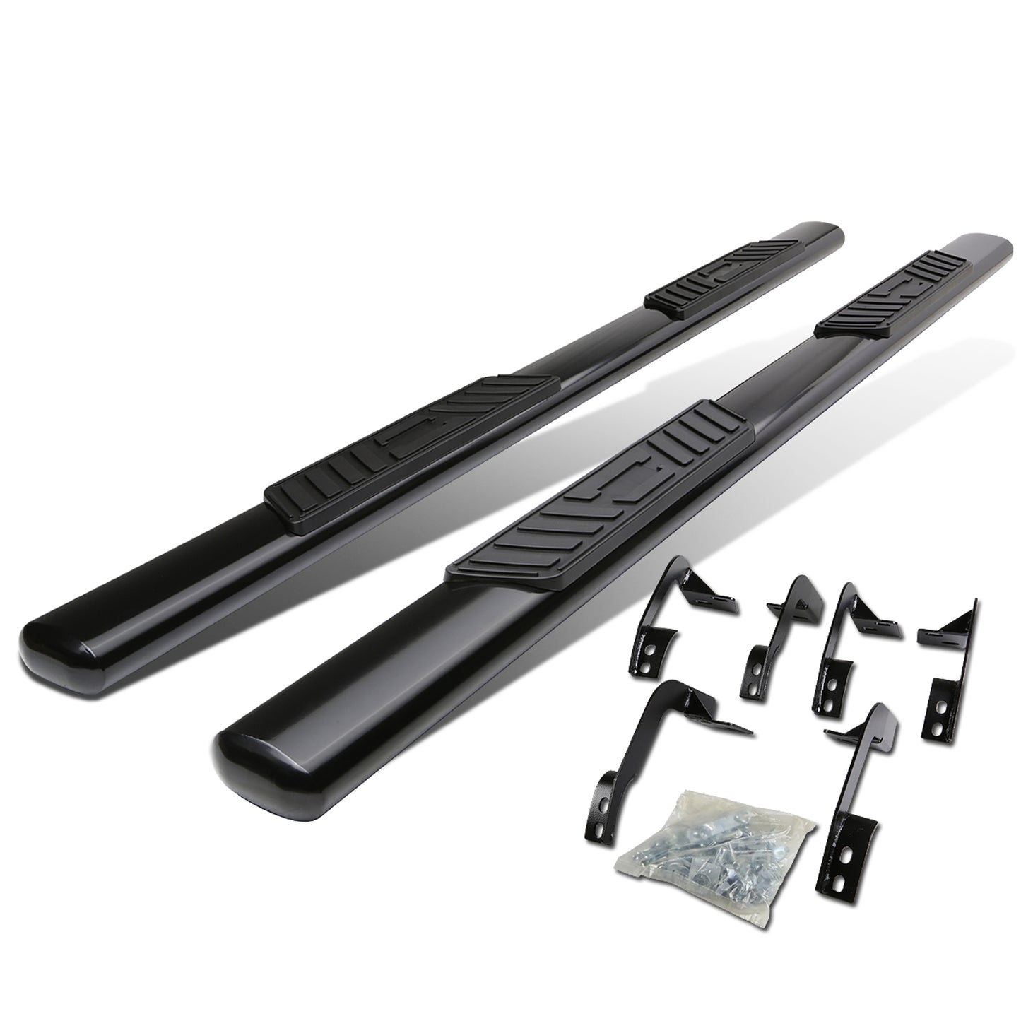 ESTRIBOS 5" - OVAL - STRAIGHT - 11-16 RAM 1500, 2500, 3500 / 2010 DODGE RAM 2500, 3500 / 09-10 DODGE RAM 1500 - QUAD CAB - BLACK