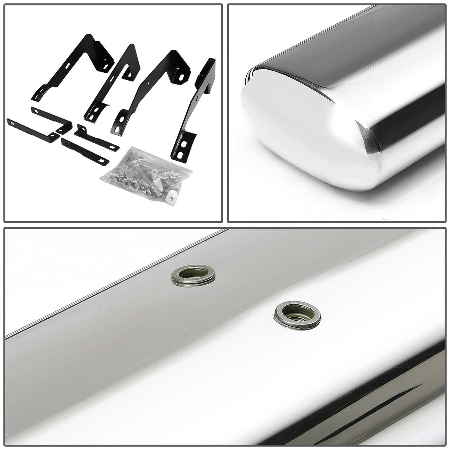 ESTRIBOS 5" - OVAL - STRAIGHT - 02-08 DODGE RAM 1500 / 03-09 RAM 2500, 3500 - QUAD CAB - SILVER