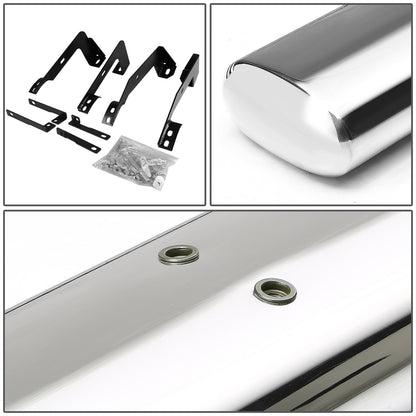 ESTRIBOS 5" - OVAL - STRAIGHT - 02-08 DODGE RAM 1500 / 03-09 RAM 2500, 3500 - QUAD CAB - SILVER