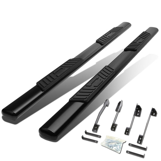 ESTRIBOS 5" - OVAL - STRAIGHT - 98-01 DODGE RAM 1500 / 98-02 DODGE RAM 2500, 3500 - QUAD CAB - BLACK