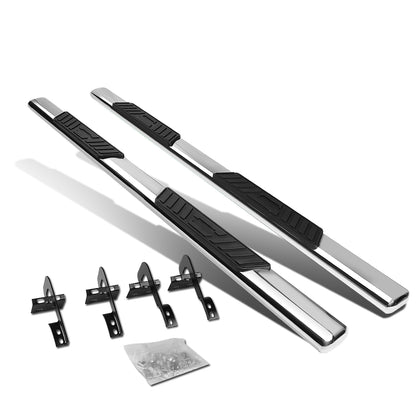 ESTRIBOS 5" - OVAL - STRAIGHT - 04-08 FORD F-150 - SUPER CAB - SILVER