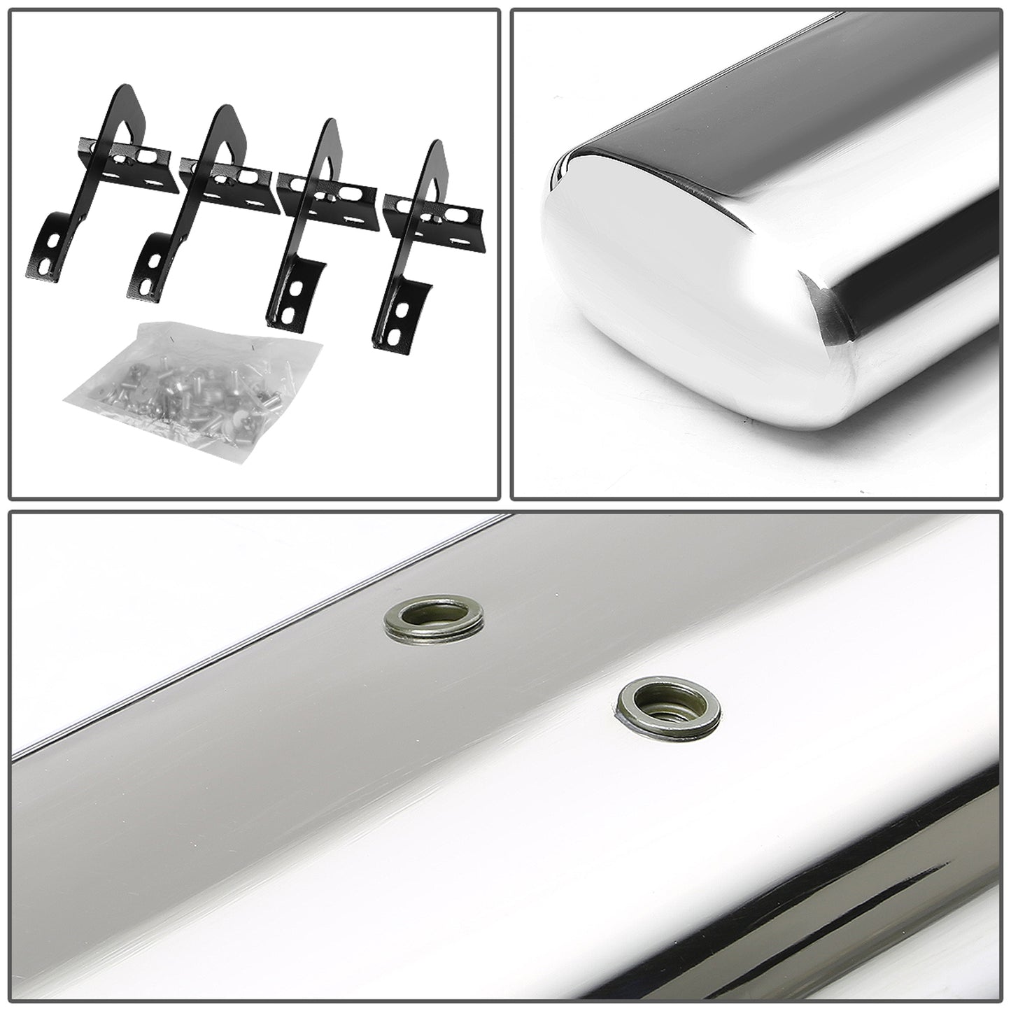 ESTRIBOS 5" - OVAL - STRAIGHT - 04-08 FORD F-150 - SUPER CAB - SILVER