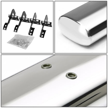 ESTRIBOS 5" - OVAL - STRAIGHT - 04-08 FORD F-150 - SUPER CAB - SILVER