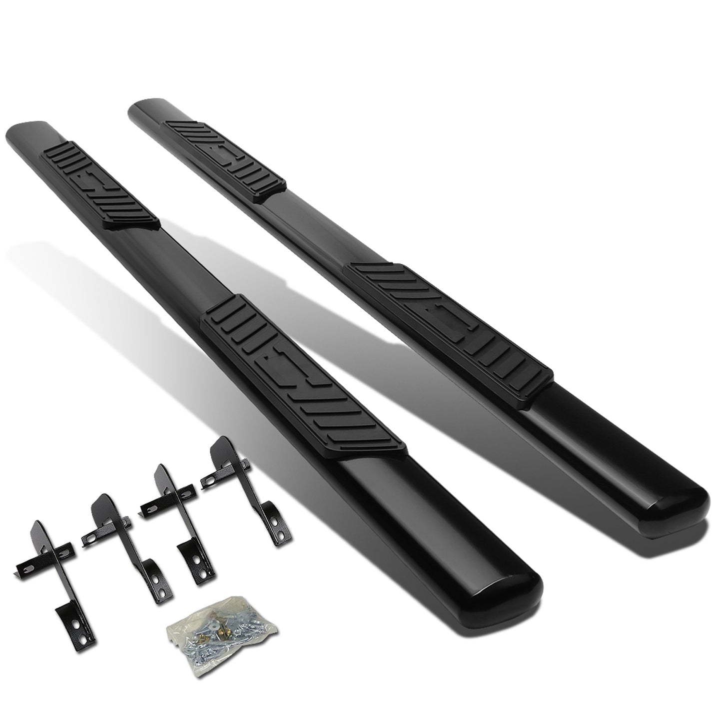 ESTRIBOS 5" - OVAL - STRAIGHT - 01-03 FORD F-150 - SUPER CREW - BLACK