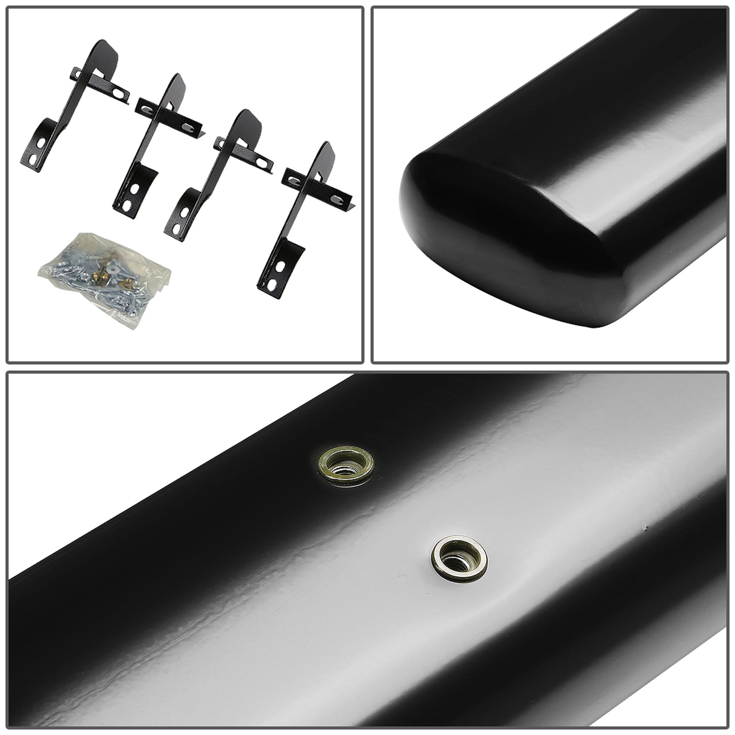 ESTRIBOS 5" - OVAL - STRAIGHT - 01-03 FORD F-150 - SUPER CREW - BLACK