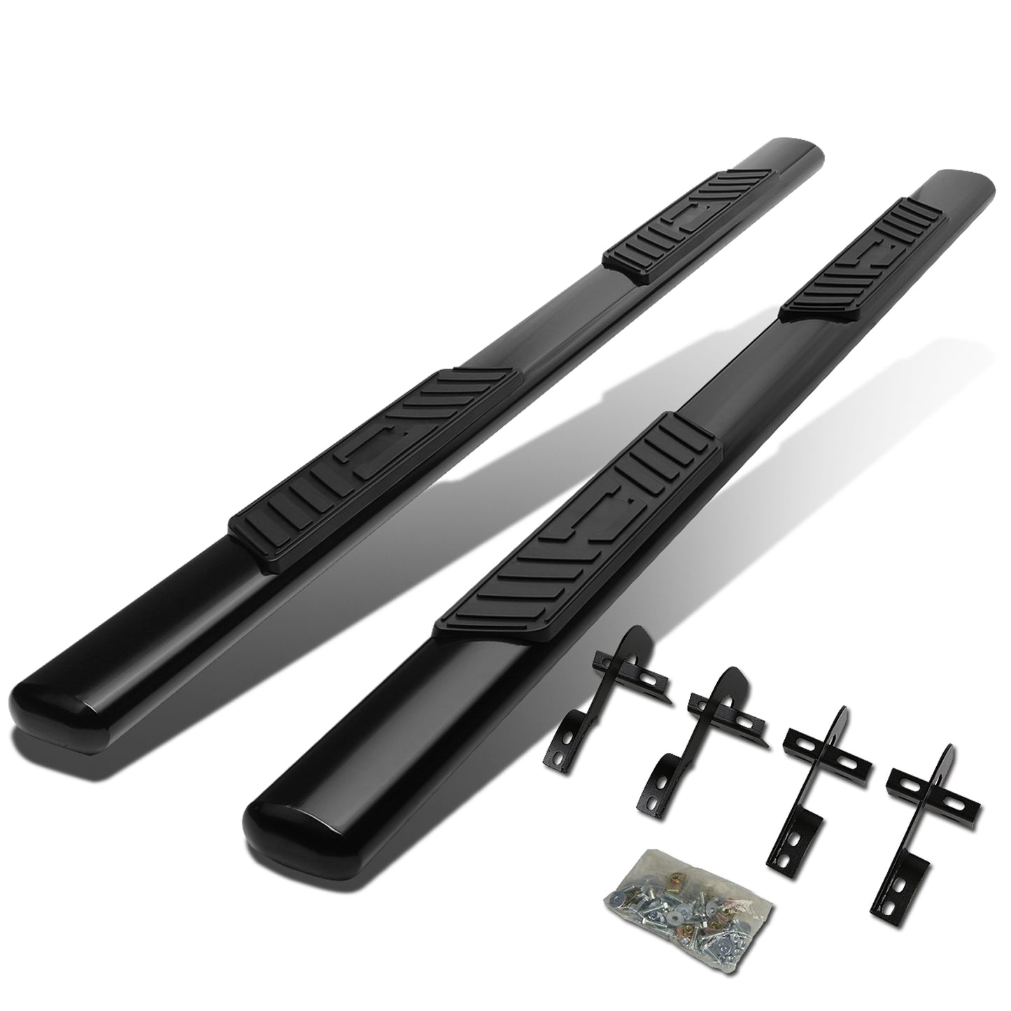 ESTRIBOS 5" - OVAL - STRAIGHT - 04-08 FORD F-150 / 06-08 LINCOLN MARK LT - SUPER CREW - BLACK