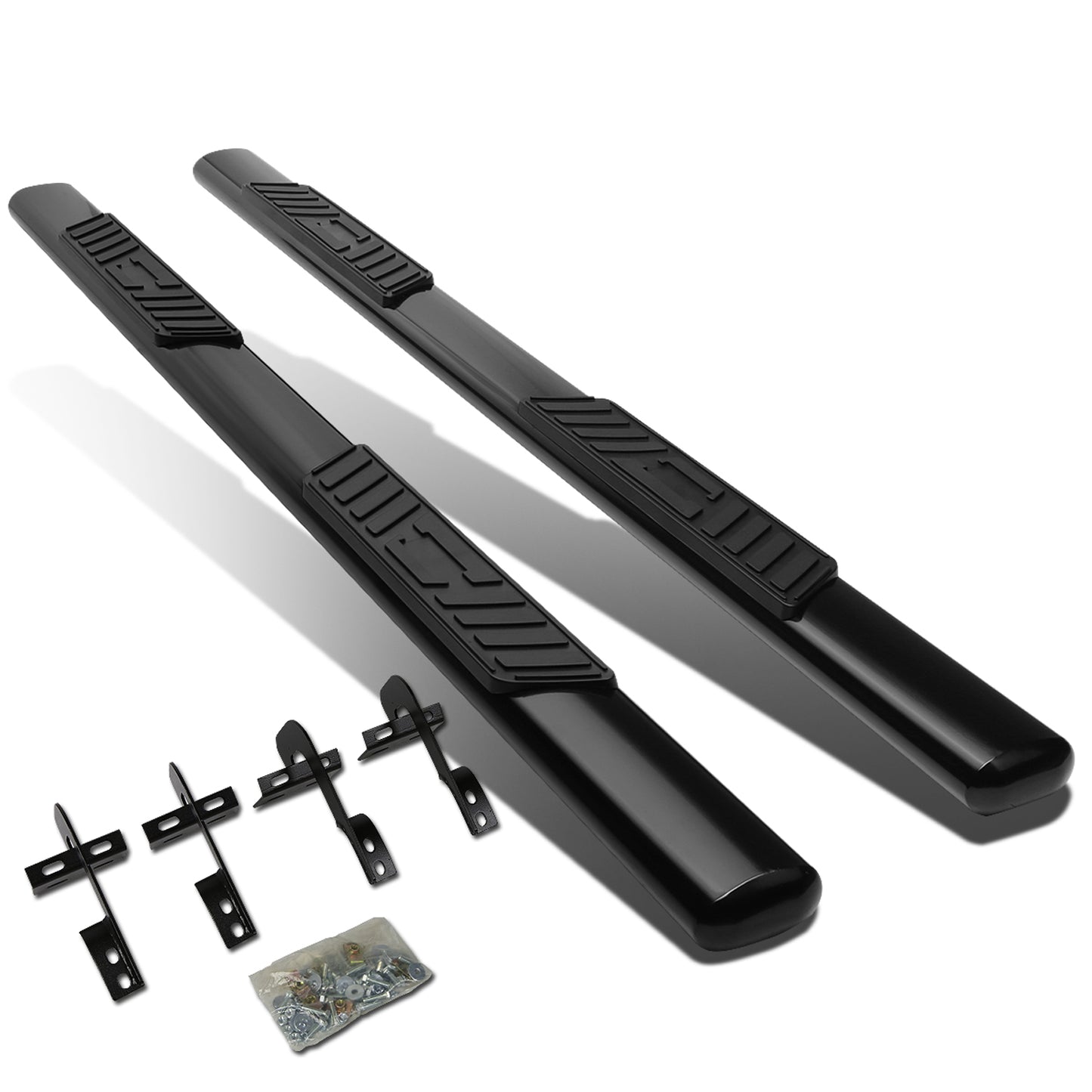 ESTRIBOS 5" - OVAL - STRAIGHT - 04-08 FORD F-150 / 06-08 LINCOLN MARK LT - SUPER CREW - BLACK