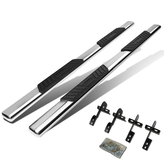 ESTRIBOS 5" - OVAL - STRAIGHT - 04-08 FORD F-150 / 06-08 LINCOLN MARK LT - SUPER CREW - SILVER