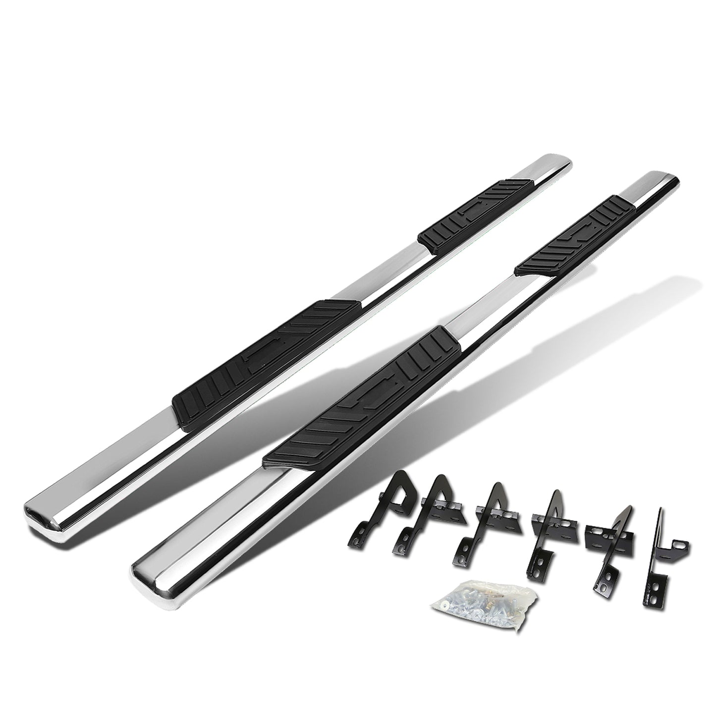 ESTRIBOS 5" - OVAL - STRAIGHT - 09-14 FORD F-150 - SUPER CAB - SILVER