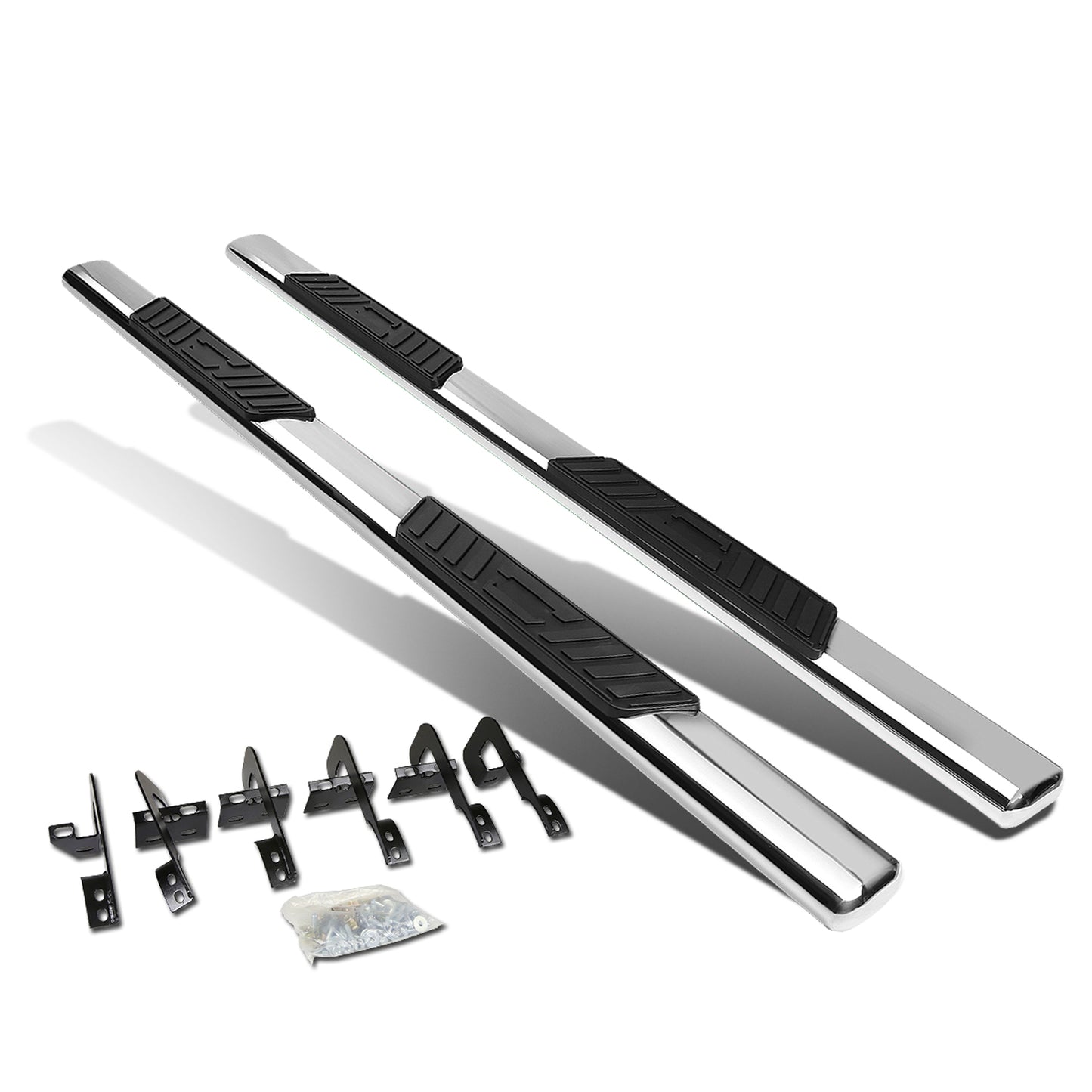 ESTRIBOS 5" - OVAL - STRAIGHT - 09-14 FORD F-150 - SUPER CAB - SILVER