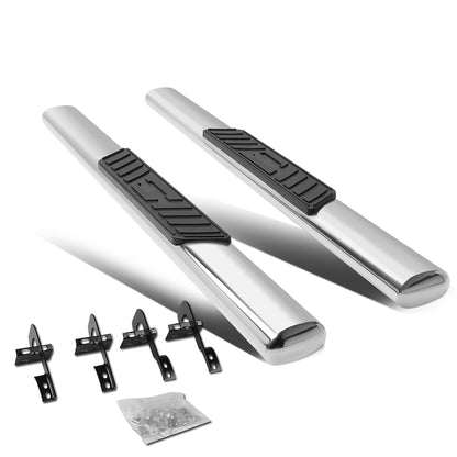 ESTRIBOS 5" - OVAL - STRAIGHT - 15-18 FORD F-150 - REGULAR CAB - SILVER