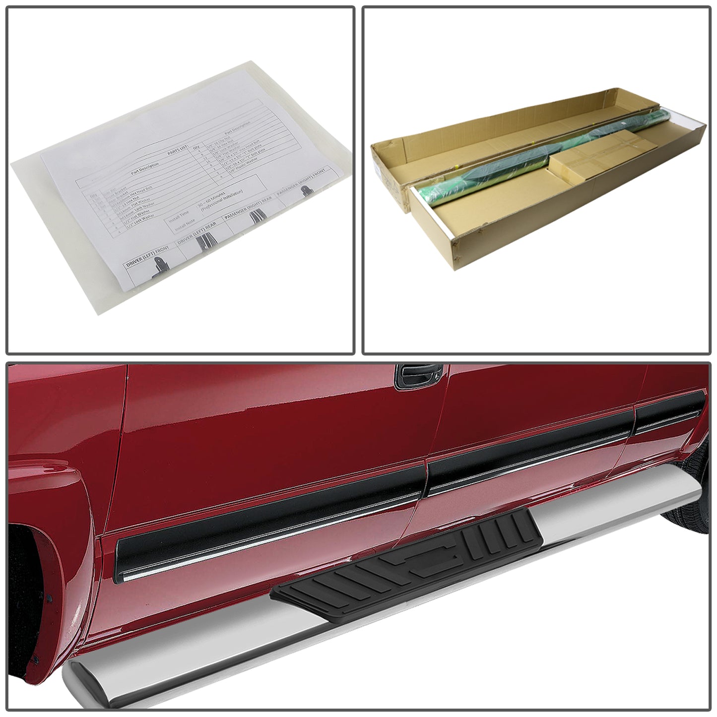 ESTRIBOS 5" - OVAL - STRAIGHT - 15-18 FORD F-150 - REGULAR CAB - SILVER