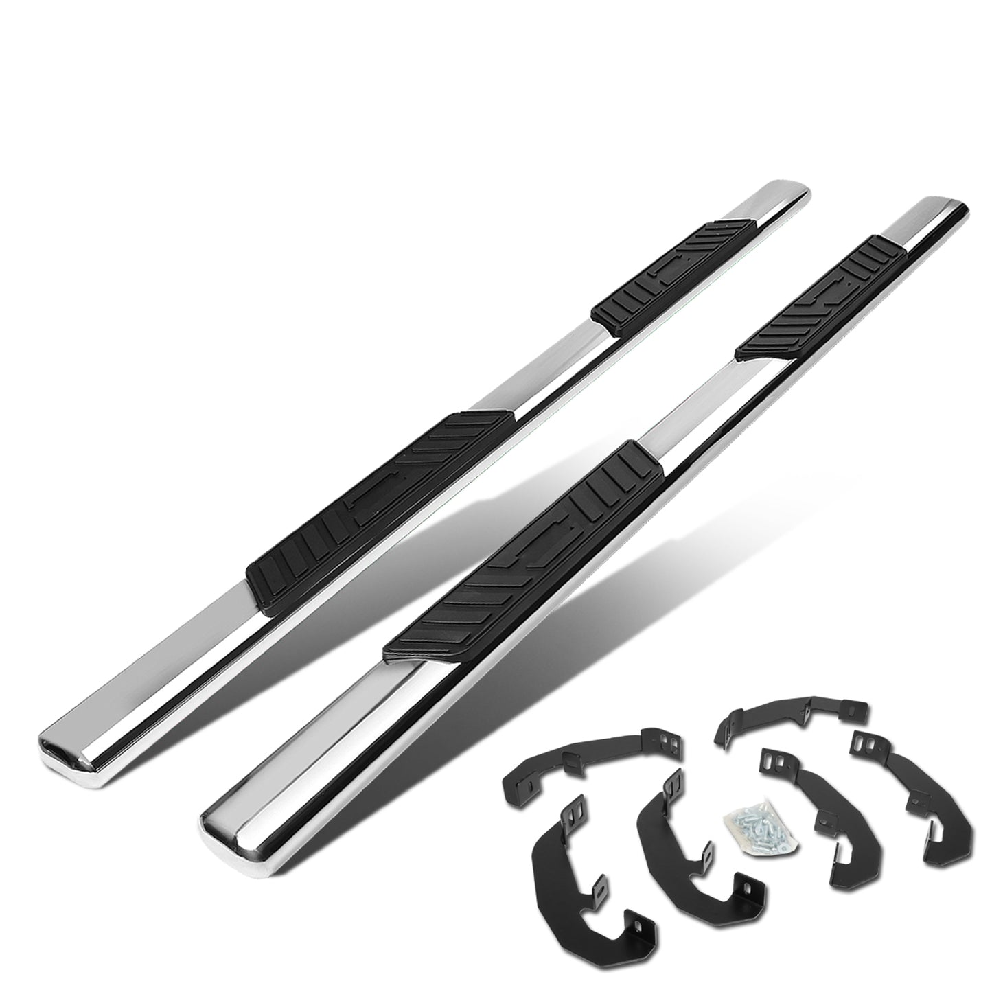 ESTRIBOS 5" - OVAL - STRAIGHT - 19-20 CHEVY SILVERADO - EXTENDED CAB - SILVER