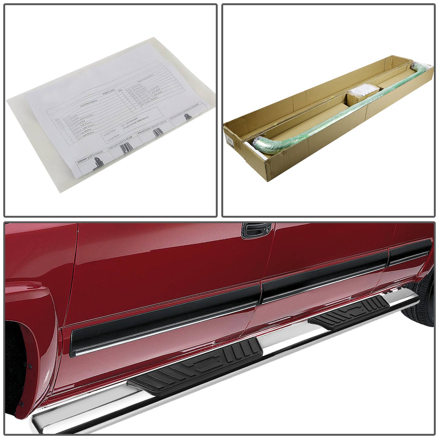 ESTRIBOS 5" - OVAL - STRAIGHT - 19-20 CHEVY SILVERADO - EXTENDED CAB - SILVER