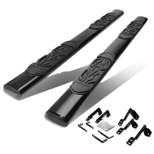 ESTRIBOS 6" - OVAL - STRAIGHT - 99-16 CHEVY SILVERADO 1500, GMC SIERRA 1500 - CREW CAB - BLACK