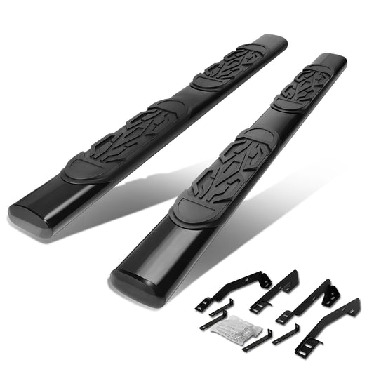 ESTRIBOS 6" - OVAL - STRAIGHT - 98-01 DODGE RAM 1500 / 98-02 DODGE RAM 2500, 3500 - QUAD CAB - BLACK