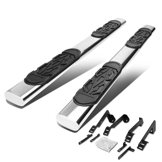 ESTRIBOS 6" - OVAL - STRAIGHT - 02-08 DODGE RAM 1500 / 03-09 RAM 2500, 3500 - QUAD CAB - SILVER