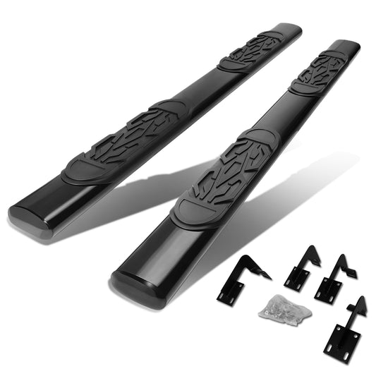 ESTRIBOS 6" - OVAL - STRAIGHT - 99-16 FORD F-250, F-350, F-450, F-550 SUPER DUTY - CREW CAB - BLACK