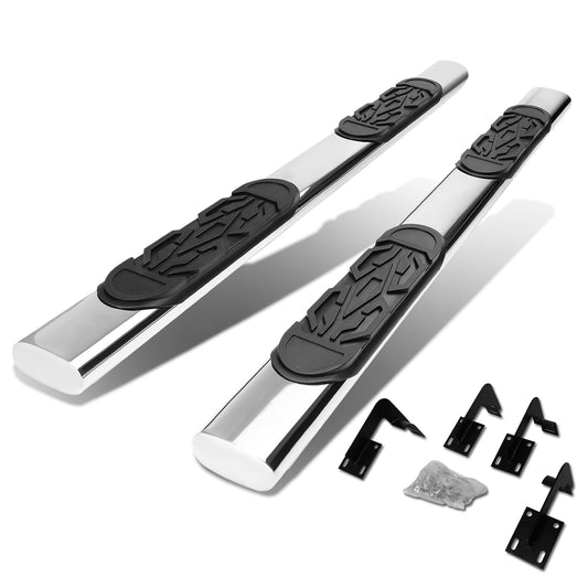 ESTRIBOS 6" - OVAL - STRAIGHT - 99-16 FORD F-250, F-350, F-450, F-550 SUPER DUTY - CREW CAB - SILVER