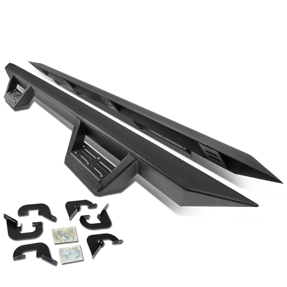 ESTRIBOS STEP DOWN - 07-17 CHEVY SILVERADO - EXTENDED CAB - BLACK