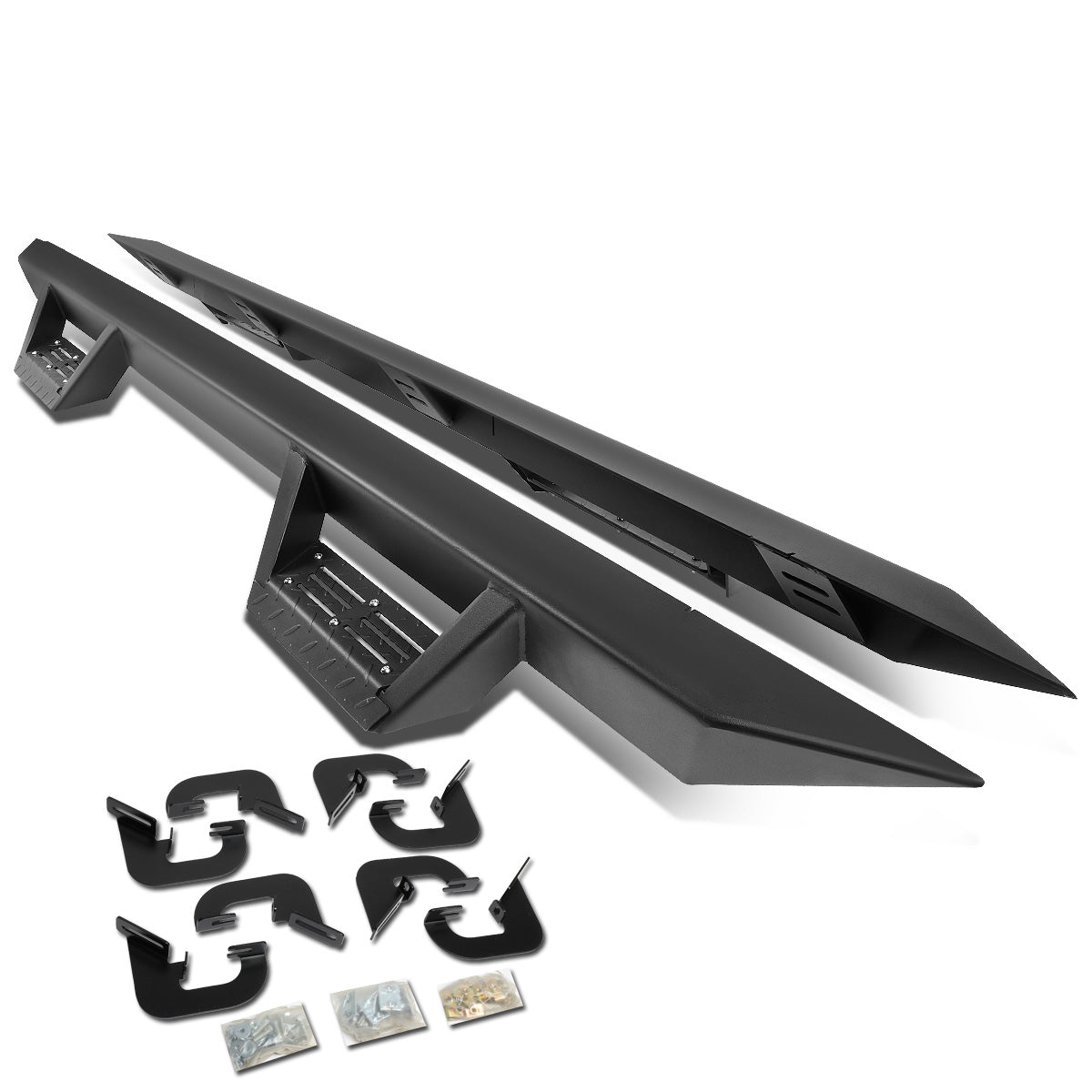 ESTRIBOS STEP DOWN - 07-17 CHEVY SILVERADO - CREW CAB - BLACK