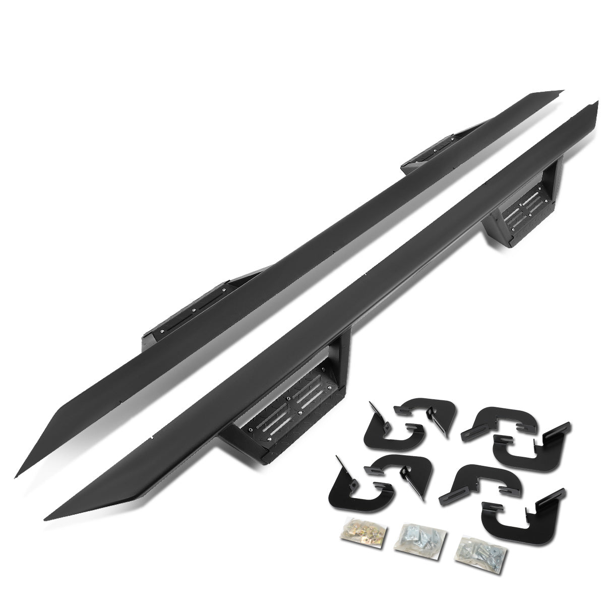 ESTRIBOS STEP DOWN - 07-17 CHEVY SILVERADO - CREW CAB - BLACK