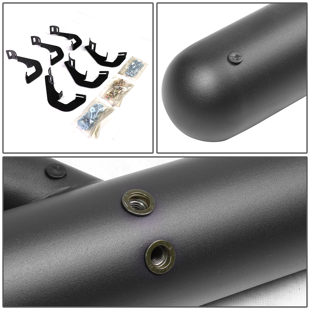 ESTRIBOS 3" - ROUND - EXTENDED - 07-17 CHEVY SILVERADO 1500, GMC SIERRA 1500 / 07-19 CHEVY SILVERADO 2500HD, 3500HD, GMC SIERRA 2500HD, 3500HD - EXTENDED CAB - MATTE BLACK