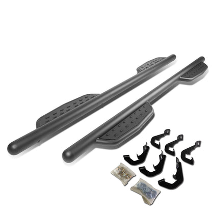 ESTRIBOS 3" - ROUND - EXTENDED - 07-17 CHEVY SILVERADO 1500, GMC SIERRA 1500 / 07-19 CHEVY SILVERADO 2500HD, 3500HD, GMC SIERRA 2500HD, 3500HD - CREW CAB - MATTE BLACK